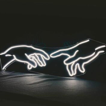 zwei sich berührende Hände LED-Neonschild Wohnzimmer Kunstgalerie