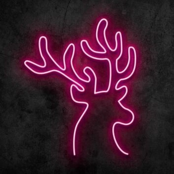 Hirschkopf mit Geweih LED-Neonschild Wohnzimmer Bar