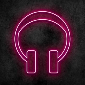Kopfhörer LED-Neonschild Musikstudio Wohnzimmer