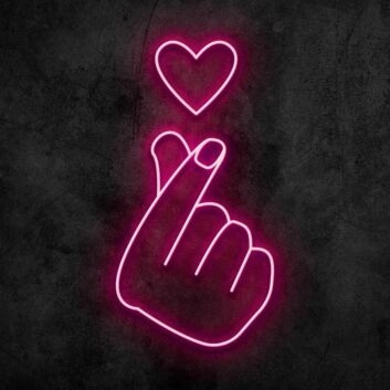 Handgeste mit Herzsymbol LED-Neonschild Wohnzimmer Schlafzimmer