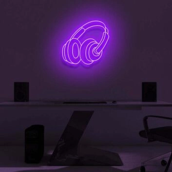 Kopfhörer LED-Neonschild für Gaming Studio