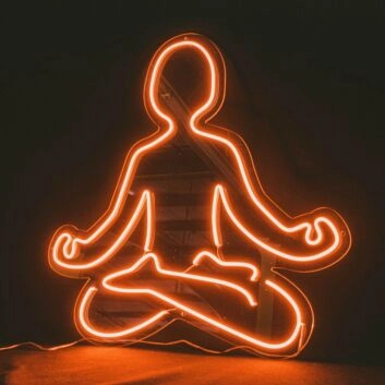 Meditierende Person LED-Neonschild Yoga Studio Wohnzimmer