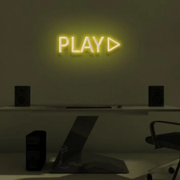 PLAY ▶ LED-Neonschild Gamingzimmer Home Office