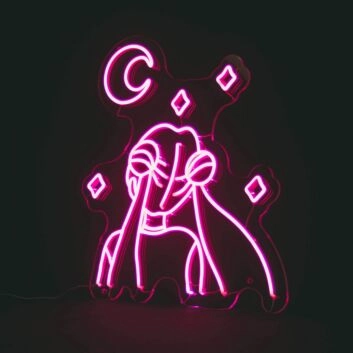 Frau mit Mond und Sternen LED-Neonschild Wohnzimmer Studio