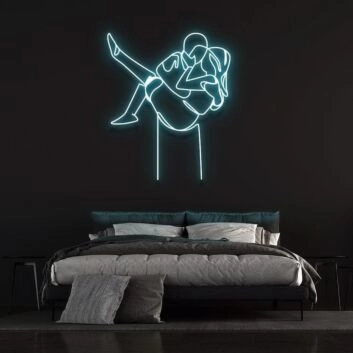 Umarmendes Paar Linienzeichnung LED-Neonschild für Schlafzimmer Wohnzimmer