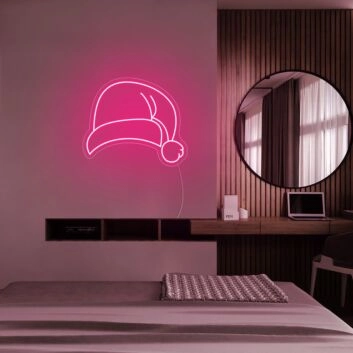 Weihnachtsmannmütze LED-Neonschild Wohnzimmer Weihnachtsdeko