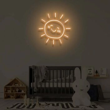 lächelnde Sonne LED-Neonschild Kinderzimmer