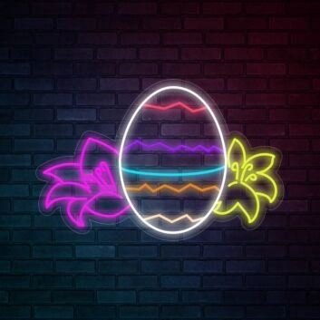 Osterei mit Blumen LED-Neonschild Wohnzimmer Schaufenster