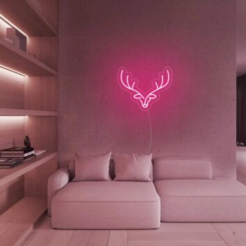 Hirschkopf mit Geweih LED-Neonschild Wohnzimmer Dekoration