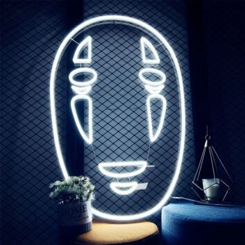 Maske mit stilisiertem Gesicht LED-Neonschild Wohnzimmer Bar