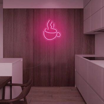 Kaffeetasse mit Dampf LED-Neonschild Küche Café