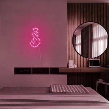 Handgeste mit Herzsymbol LED-Neonschild Schlafzimmer Wohnzimmer
