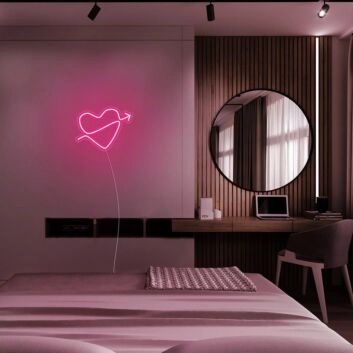 Herz mit Pfeil LED-Neonschild Schlafzimmer Wohnzimmer