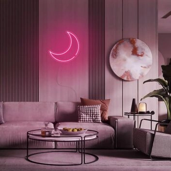 Halbmond LED-Neonschild für Wohnzimmer Schlafzimmer