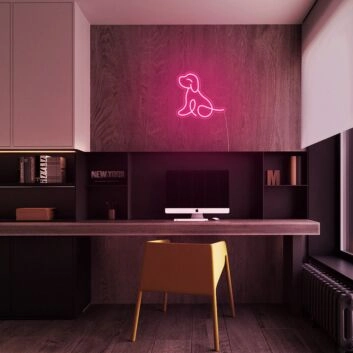 sitzender Hund LED-Neonschild für Home Büro