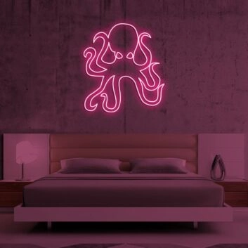 Oktopus LED-Neonschild für Schlafzimmer oder Wohnzimmer