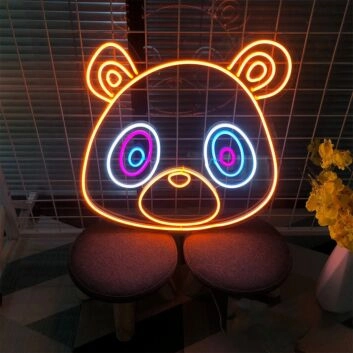 Panda Gesicht LED-Neonschild für Kinderzimmer oder Café