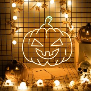 Halloween Kürbis mit Gesicht LED-Neonschild für Halloween Party