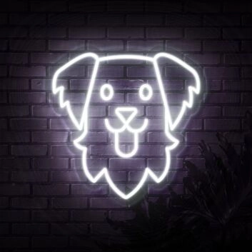Hundekopf LED-Neonschild Wohnzimmer Haustierladen