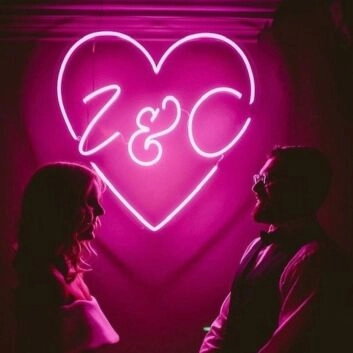 Z & C LED-Neonschild für Hochzeit Party