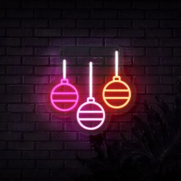 Weihnachtskugeln LED-Neonschild für Wohnzimmer und Weihnachtsdekoration
