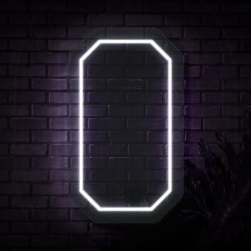 Achteckiger Rahmen LED-Neonschild Wohnzimmer Bar