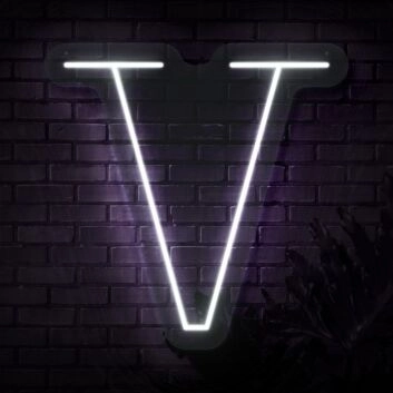 Buchstabe V LED Neonschild für Wohnzimmer und Bar