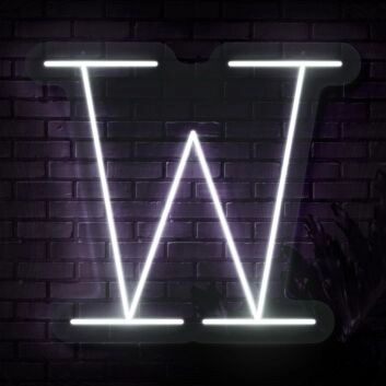 Buchstabe W LED Neonschild für Wohnzimmer und Bar