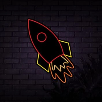 Rakete LED-Neonschild für Kinderzimmer Büro