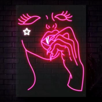 Vampirfrau mit Stern LED-Neonschild für Bar Club
