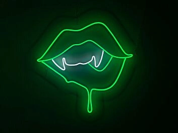 Vampirmund mit Fangzähnen LED-Neonschild für Bar Club