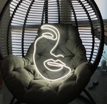 Abstraktes Gesicht LED-Neonschild Wohnzimmer Studio