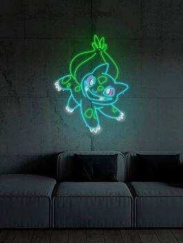 Fantasie-Kreatur mit Pflanze auf dem Rücken LED-Neonschild für Wohnzimmer Gamingzimmer