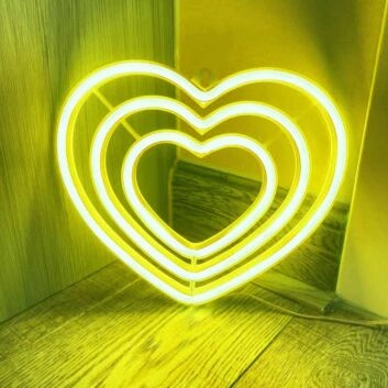 Herzform LED-Neonschild Wohnzimmer Schlafzimmer