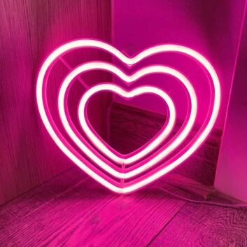 Herzform LED-Neonschild Wohnzimmer Schlafzimmer