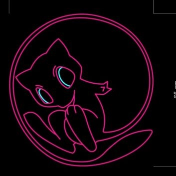 Comic-Katze im Kreis LED-Neonschild für Gamingzimmer