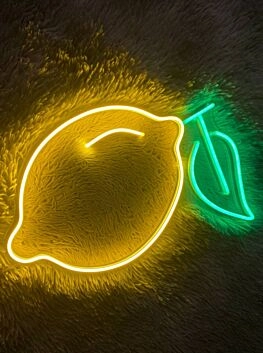 Zitrone mit Blatt LED-Neonschild Küche Bar