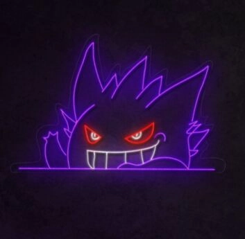 grinsendes Geistmonster LED-Neonschild Gaming Zimmer