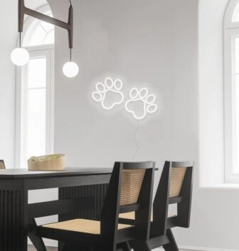 Pfotenabdrücke LED-Neonschild Wohnzimmer Kinderzimmer