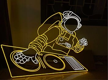 Astronaut DJ LED Neonlicht Futuristische Wanddekoration für Gaming Room Studio Wohnzimmer