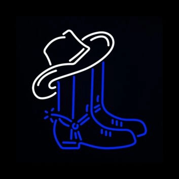 Cowboyhut und Stiefel LED-Neonschild für Bar Club