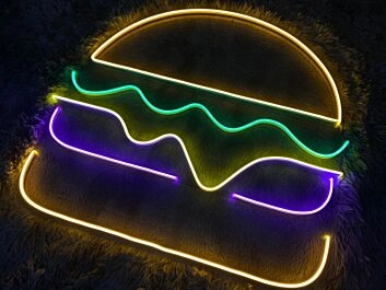 Hamburger LED-Neonschild für Restaurant Küche