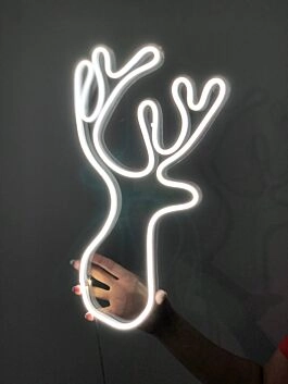 Rentiergeweih LED-Neonschild Wohnzimmer Weihnachten