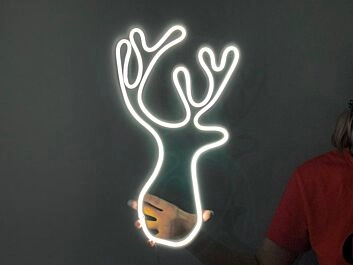 Rentiergeweih LED-Neonschild Wohnzimmer Weihnachten