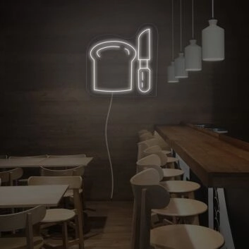 Brot und Messer LED-Neonschild für Bäckerei Café