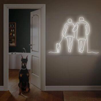 Spaziergang mit Hund LED-Neonschild Wohnzimmer Flur