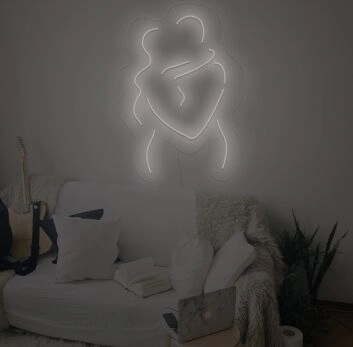 Umarmendes Paar LED-Neonschild Wohnzimmer Schlafzimmer