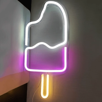 Eis am Stiel LED-Neonschild für Café und Wohnzimmer