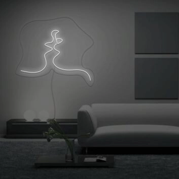 Abstrakte Silhouette eines Kusses LED-Neonschild Wohnzimmer Schlafzimmer