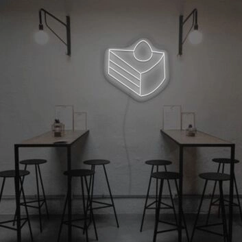 Kuchenstück mit Sahnehaube LED-Neonschild für Café und Bäckerei